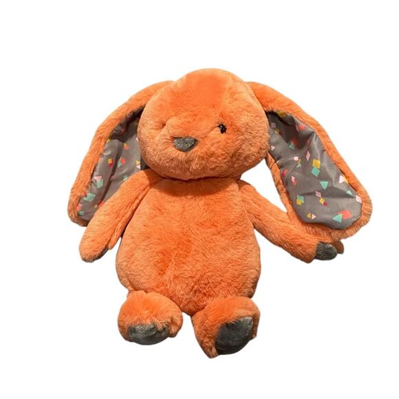 B. Toys Softies Plush Bunny Happy Hues Coral Cutie Orange Rabbit Lovey 12" - Picture 1 of 4